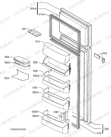 Взрыв-схема холодильника Aeg Electrolux SD81640-4I - Схема узла Door 003